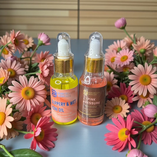 Pink Pressure Climax Gel and Slippery and Wet Yoni Oil Set